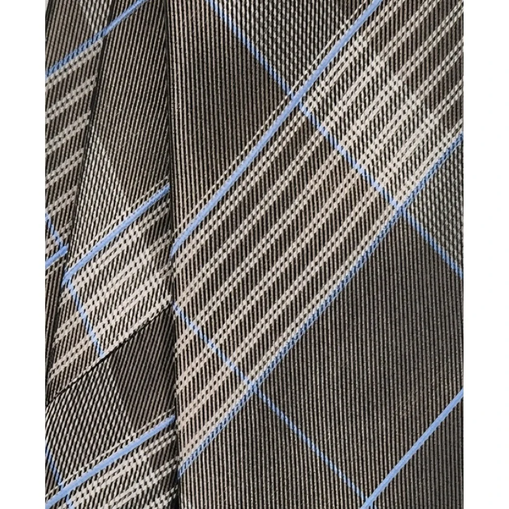 Michael Kors Mens 100% Silk Tie Blue Beige Cream Striped Classic Necktie 1040
